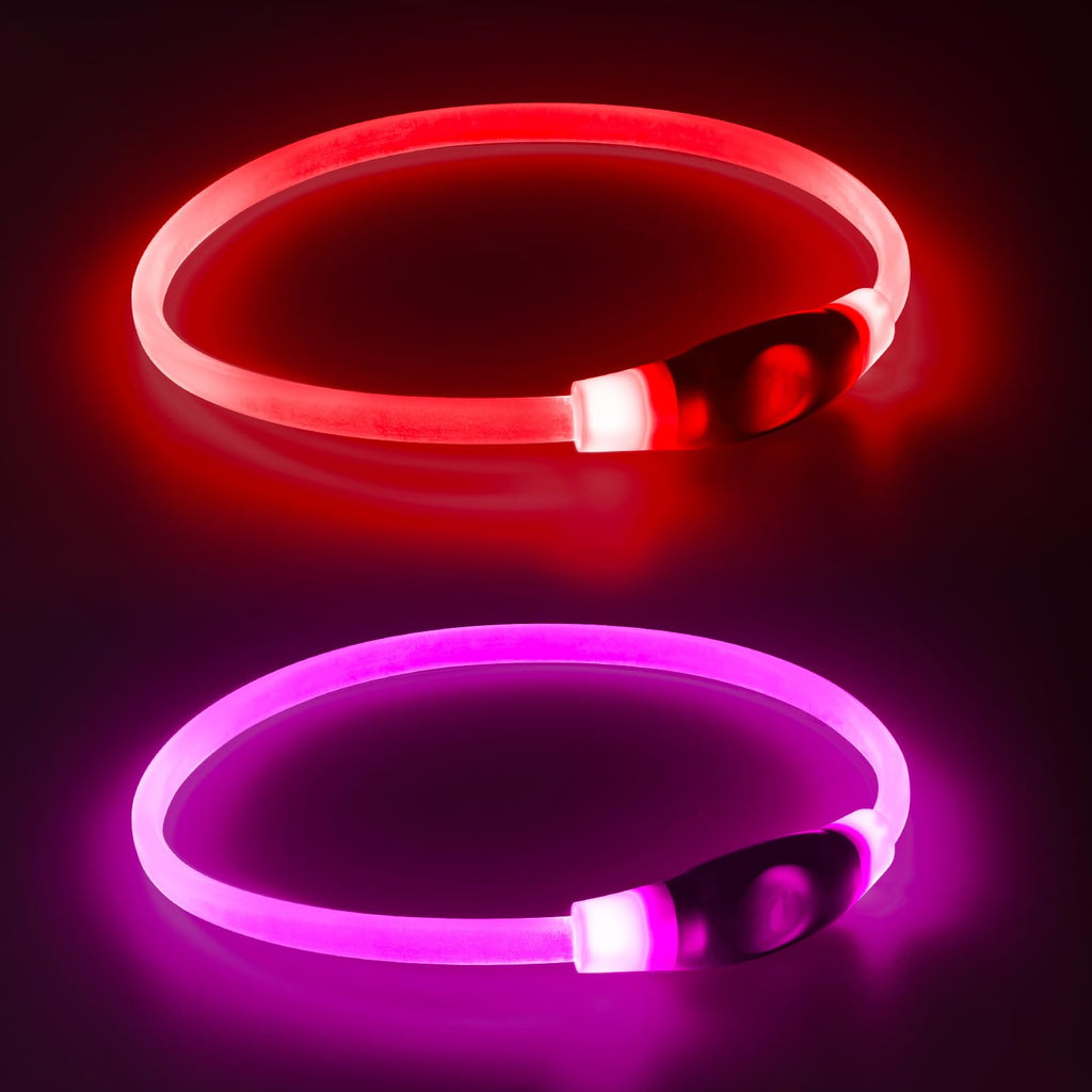 GlowReef cut-to-fit LED collars showing scissors cut point and adjustment markings