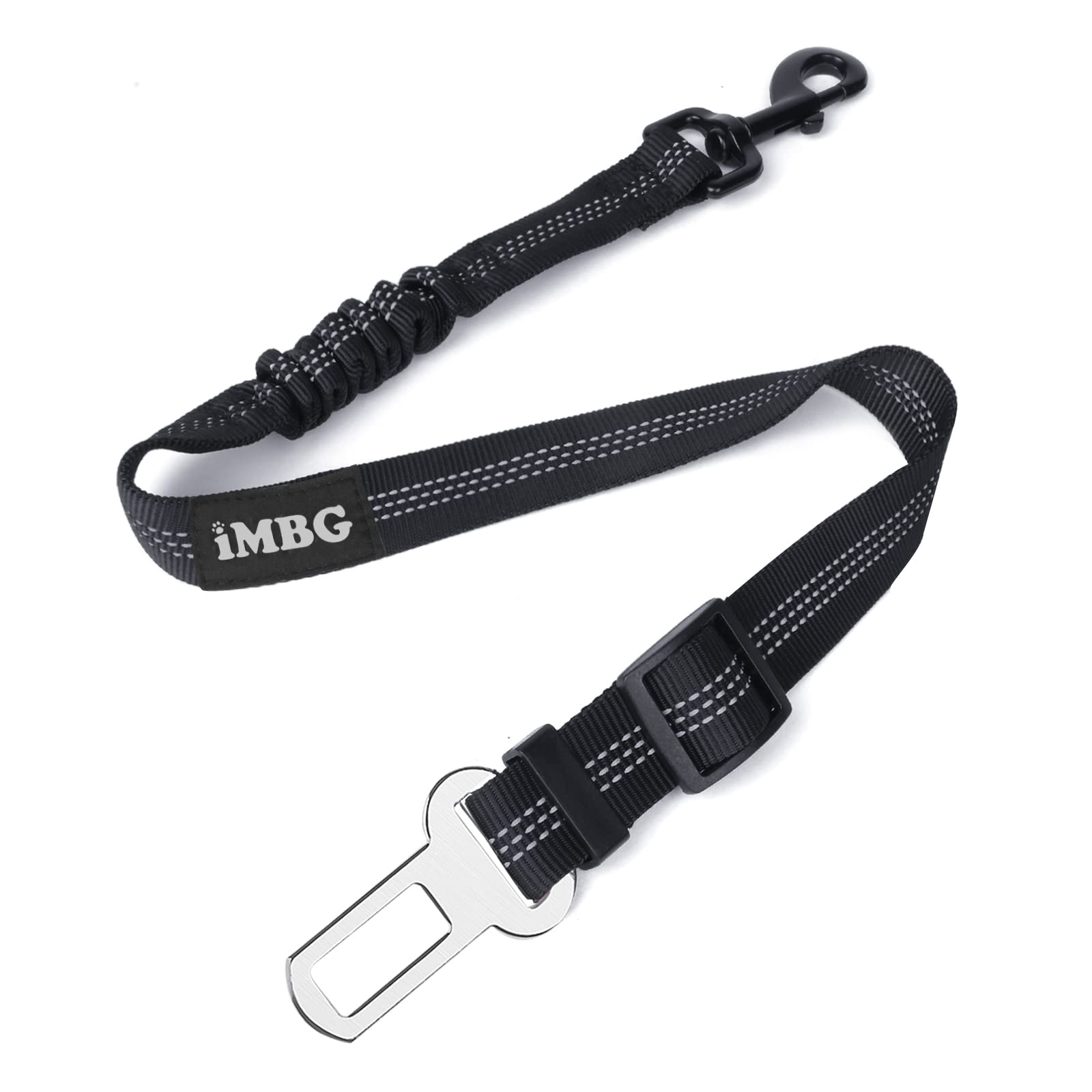 TailSafe bungee dog car safety belt adjustable 360 degree swivel seatbelt restraint in black