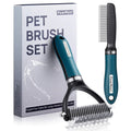 Black Reef DualRake 2-in-1 deshedding and dematting dog grooming brush in blue