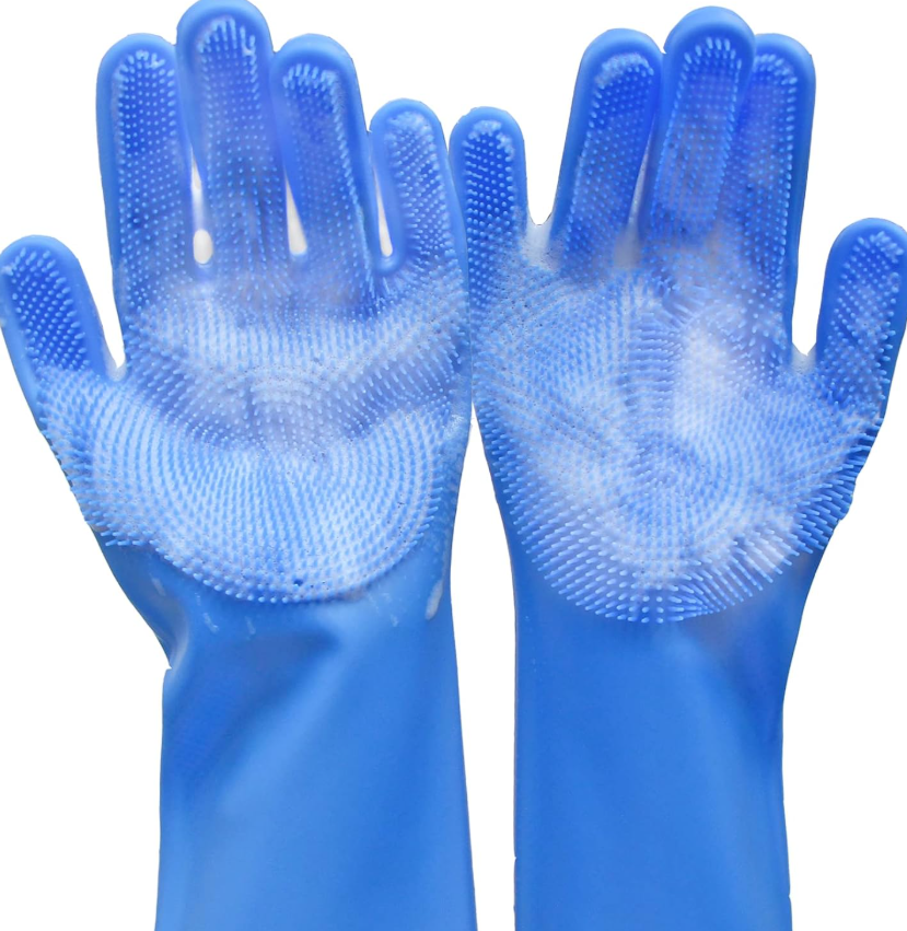 Black Reef Groom Gloves — Five-Finger Silicone Deshedding Pet Grooming Gloves