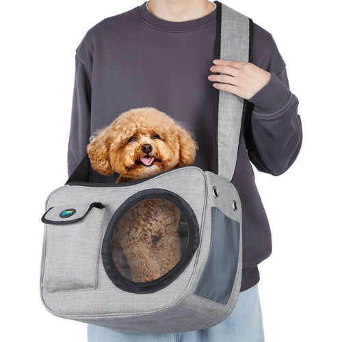 Black Reef AirTrail Carrier airline-approved dog and cat travel sling bag in grey