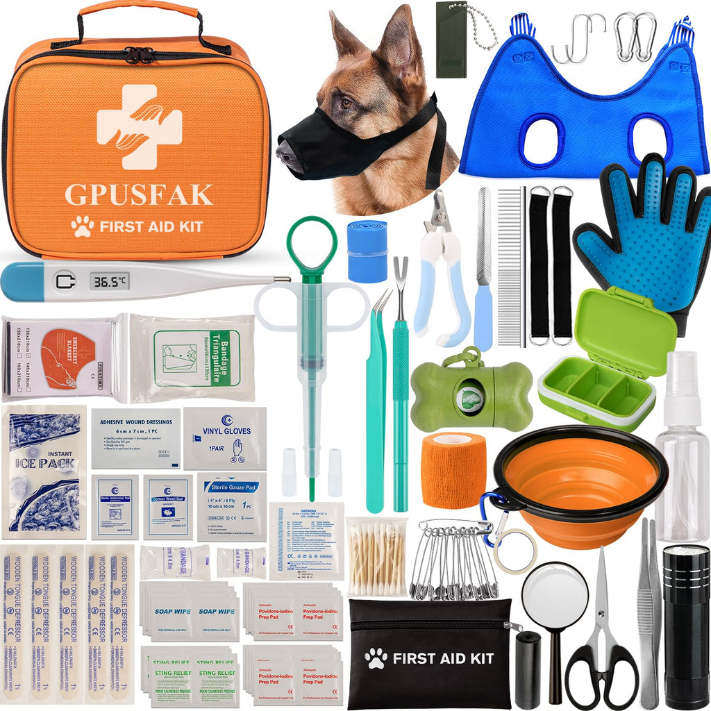 ReefAid Pro kit open showing all included first aid and grooming tools