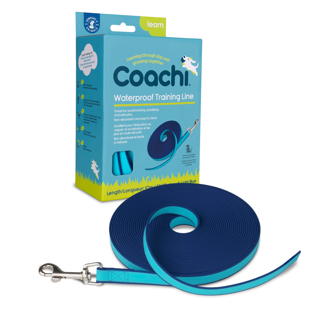 Coachi 10m waterproof training line lightweight recall lead for dogs and puppies in green