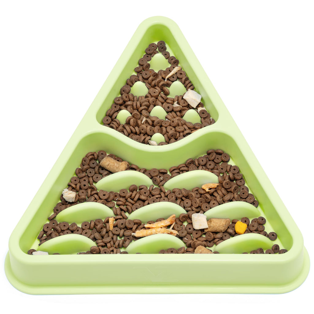 SlowBowl maze feeder showing deep maze channels that slow eating pace