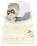 Black Reef LitterGuard silicone cat litter trapping mat in white 50x40cm
