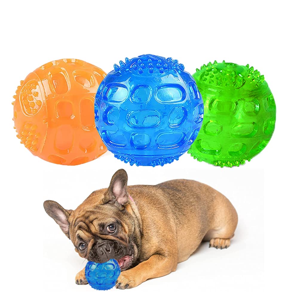 TideChaser floatable squeaky ball set 3-pack durable rubber fetch balls in assorted colours