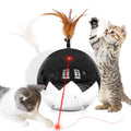 SpinBeam 3-in-1 auto laser toy feather tumbler and 360 degree laser for cats in white