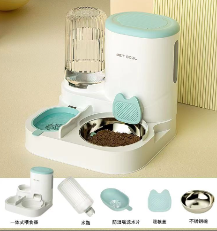 Black Reef Duo Bowl — Stainless Steel Cat Feeder & Water Fountain