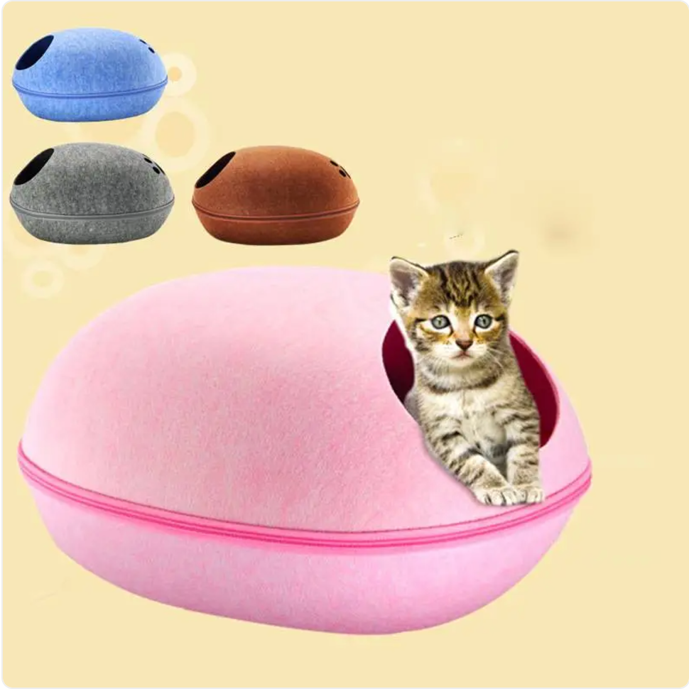 Black Reef Shell Nest — Removable Semi-Enclosed Cat Bed