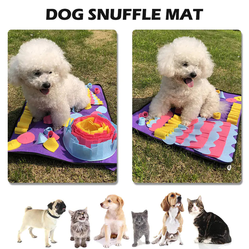 SniffMat snuffle mat showing fleece folds and treat hiding spots