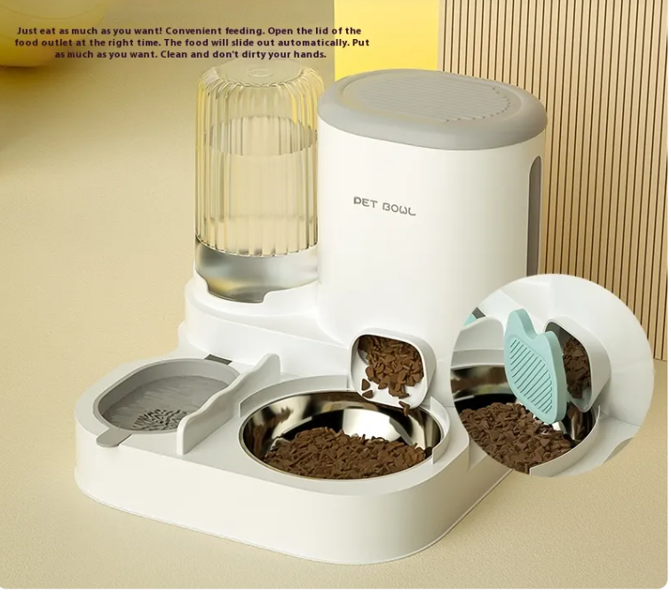 Black Reef Duo Bowl — Stainless Steel Cat Feeder & Water Fountain