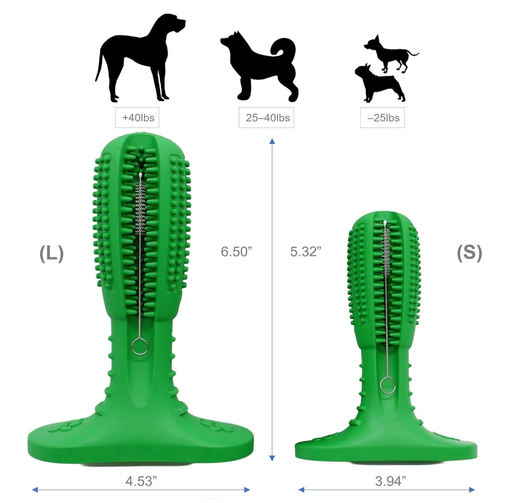 Natural rubber dog chew toy sizing