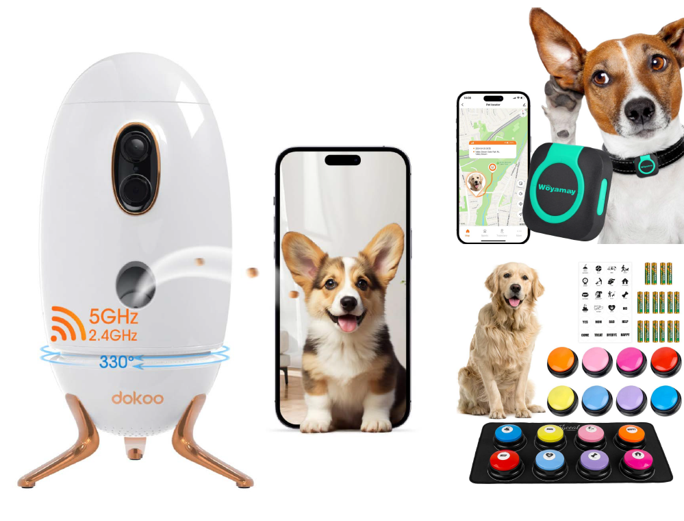 The Smart Pet Pack — WatchPaw 2K Camera + TrackTail GPS + SpeakEasy Pro 16-Button Set