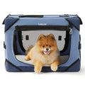 CampBase travel crate fully open showing 4-door access and ventilation mesh panels