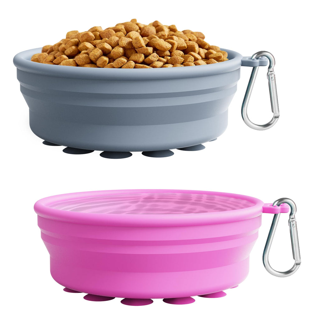 TrailBowl collapsible bowls collapsed flat showing carabiner clip for backpack attachment