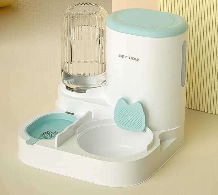 Black Reef Duo Bowl — Stainless Steel Cat Feeder & Water Fountain