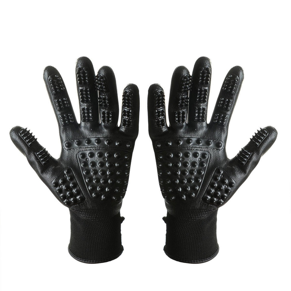 Black Reef Groom Gloves Pro — Cat Bathing & Massage Grooming Gloves - BLACK REEF PETS