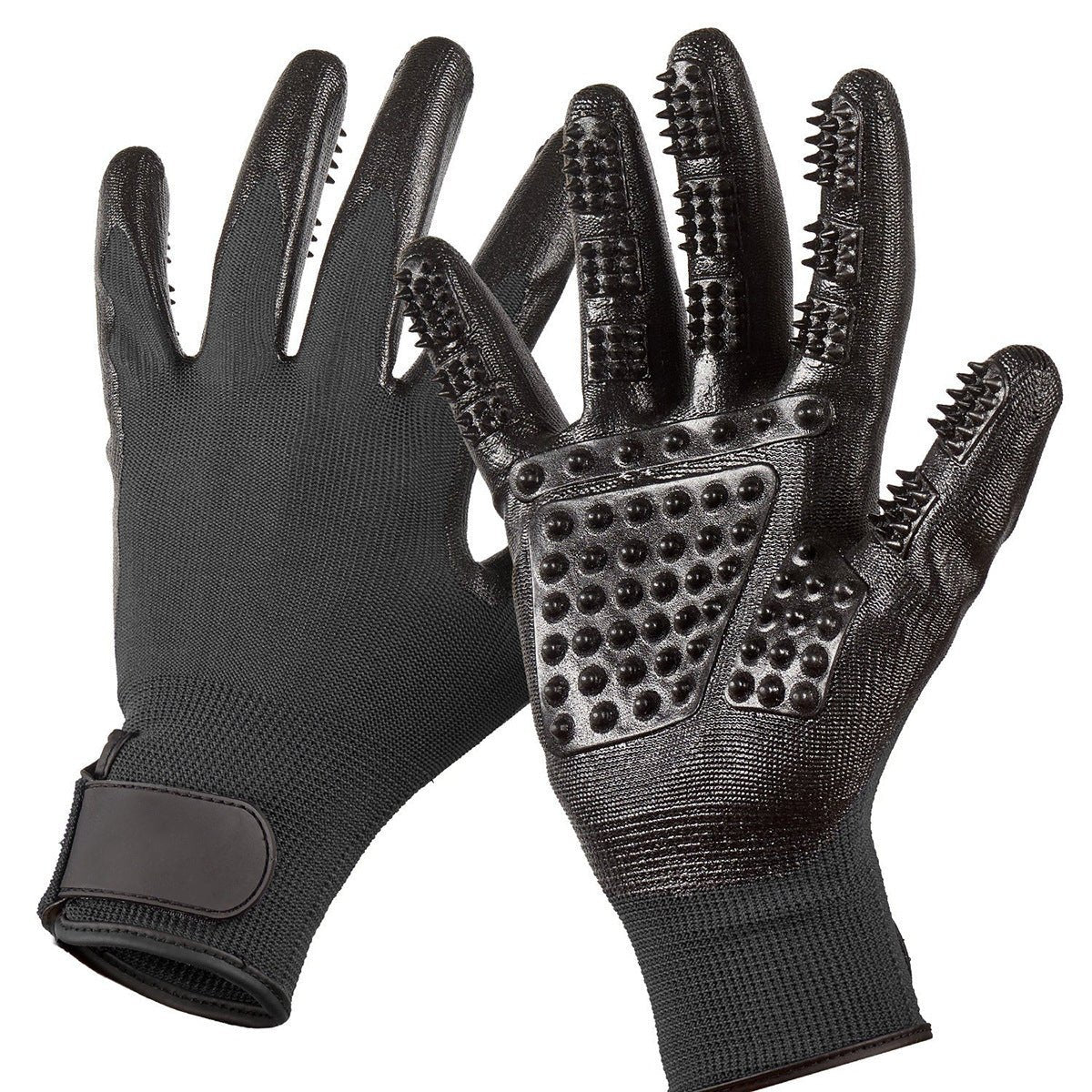 Black Reef Groom Gloves Pro — Cat Bathing & Massage Grooming Gloves - BLACK REEF PETS