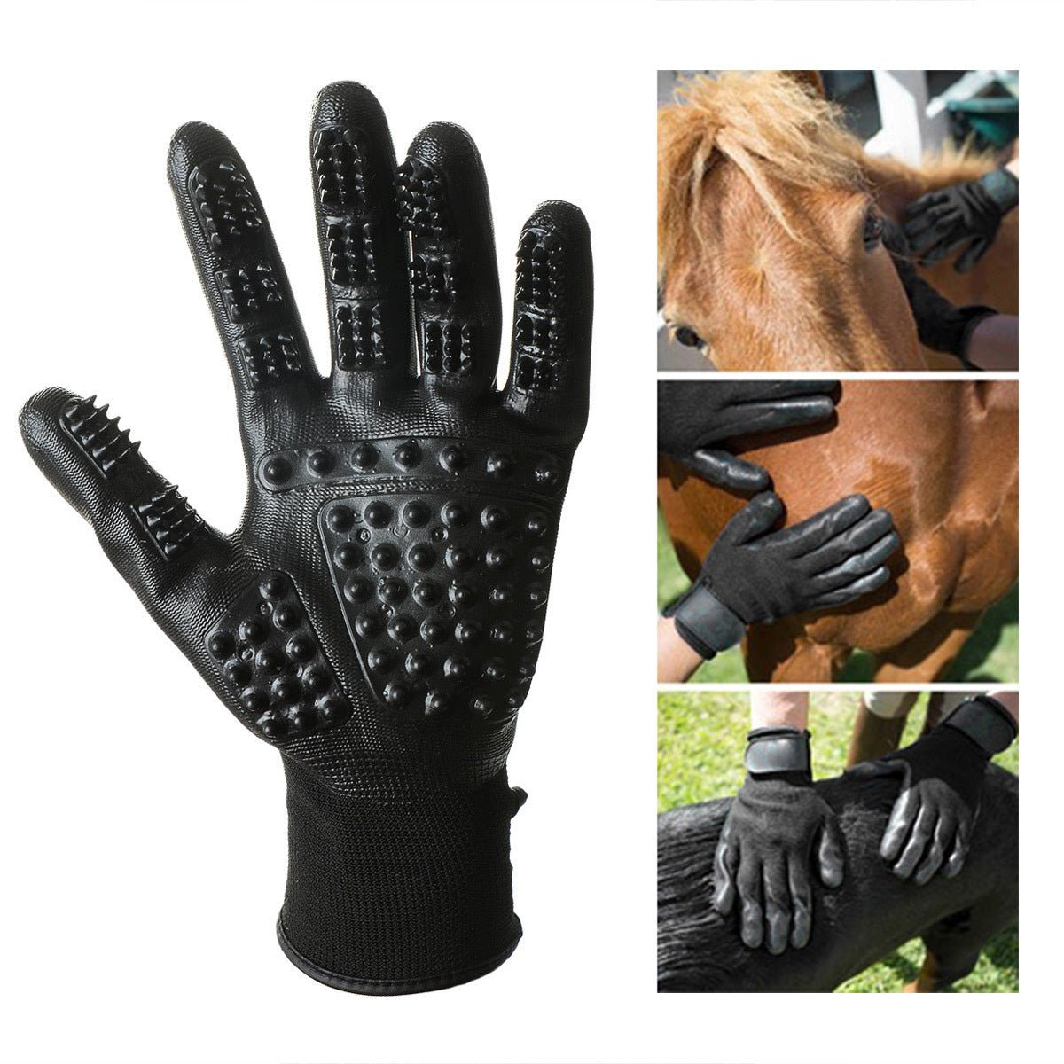 Black Reef Groom Gloves Pro — Cat Bathing & Massage Grooming Gloves - BLACK REEF PETS
