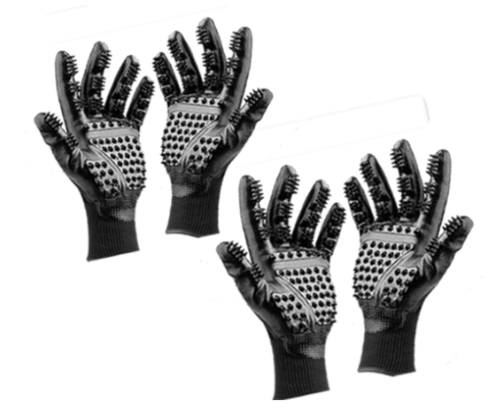 Black Reef Groom Gloves Pro — Cat Bathing & Massage Grooming Gloves - BLACK REEF PETS