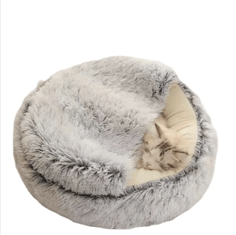 Black Reef Haven Nest — Semi-Enclosed Plush Pet Bed for Dogs & Cats - BLACK REEF PETS