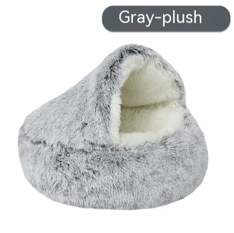 Black Reef Haven Nest — Semi-Enclosed Plush Pet Bed for Dogs & Cats - BLACK REEF PETS