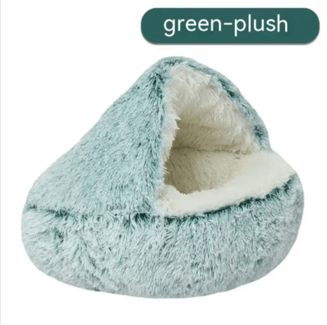 Black Reef Haven Nest — Semi-Enclosed Plush Pet Bed for Dogs & Cats - BLACK REEF PETS