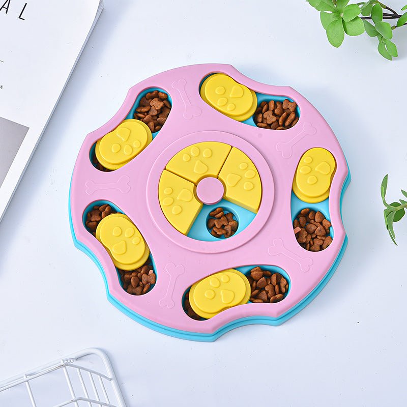 Black Reef IQ Spinner multi-level interactive treat puzzle toy for dogs in blue