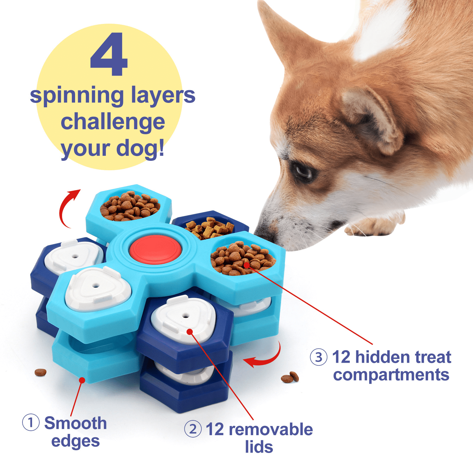 Black Reef Mind Feeder — Interactive IQ Treat Puzzle Toy for Dogs - BLACK REEF PETS