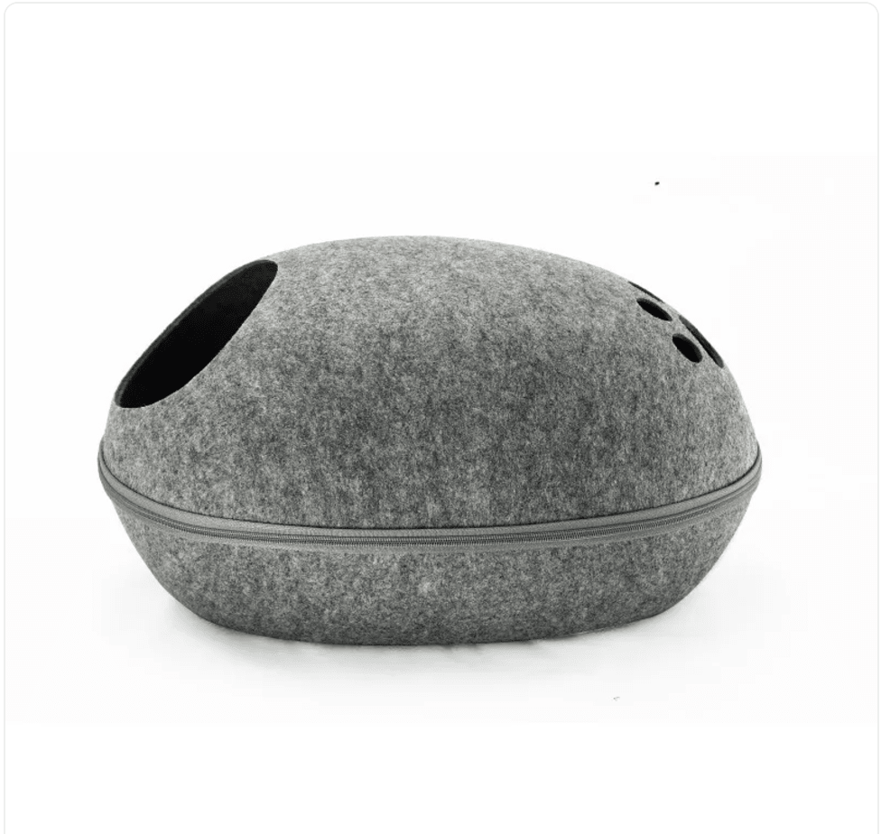 Black Reef Shell Nest — Removable Semi-Enclosed Cat Bed - BLACK REEF PETS