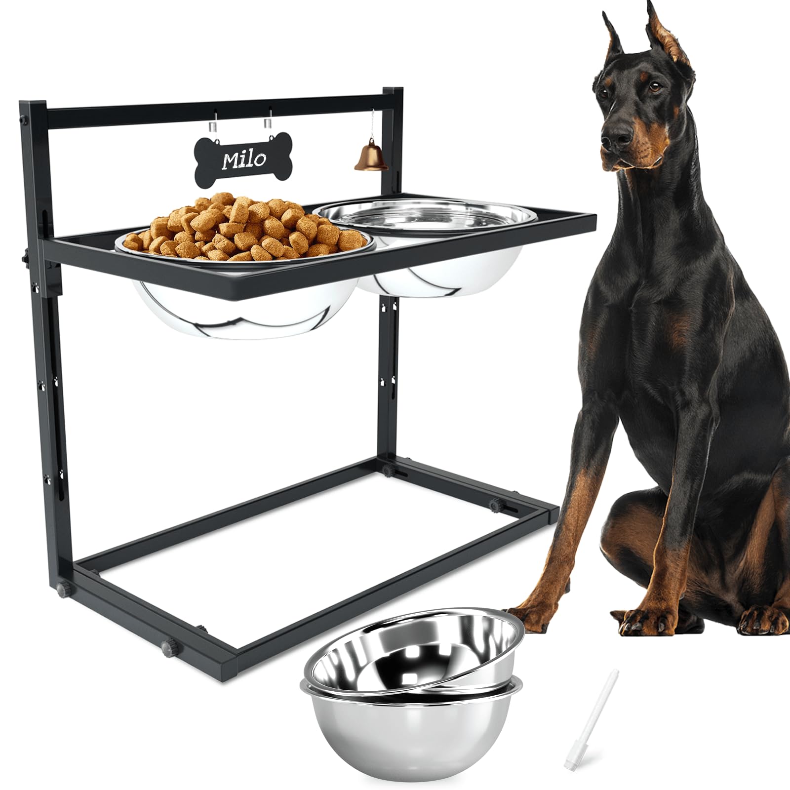 MastReef large breed elevated bowl station adjustable height 3L stainless steel