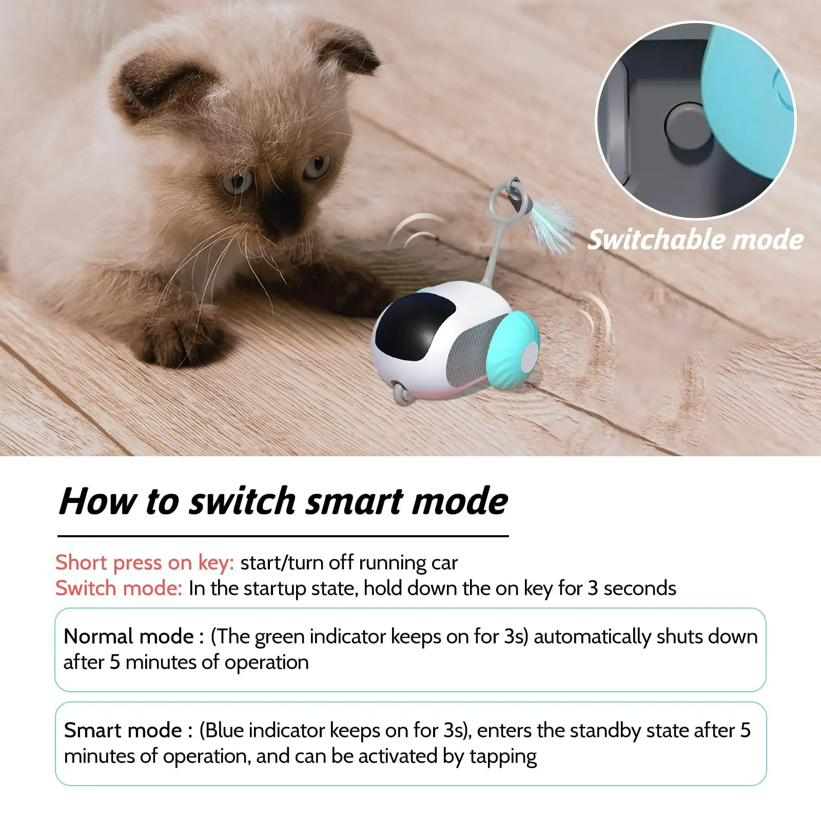 Black Reef Chase Car — Smart RC Interactive Cat Toy