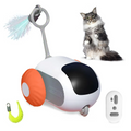 Black Reef Chase Car smart RC interactive cat toy in white with feather lure